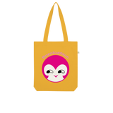 BurningMint® Organic Tote Bag with Cute Pink Girl. Smirl