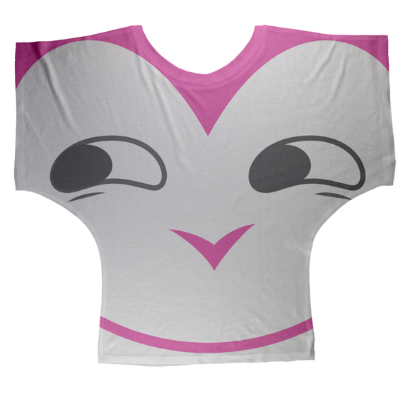 BurningMint® Sublimation Batwing Top with Pink Smiley Girl