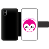 BurningMint® Smiley Girl Phone Wallet Case. Cute Pink Girl Wall Phone Wallet Case