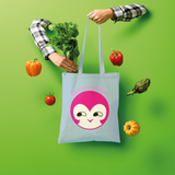 BurningMint® Shopper Bag with Smiley Girl. Tote Bag with Cute Pink
