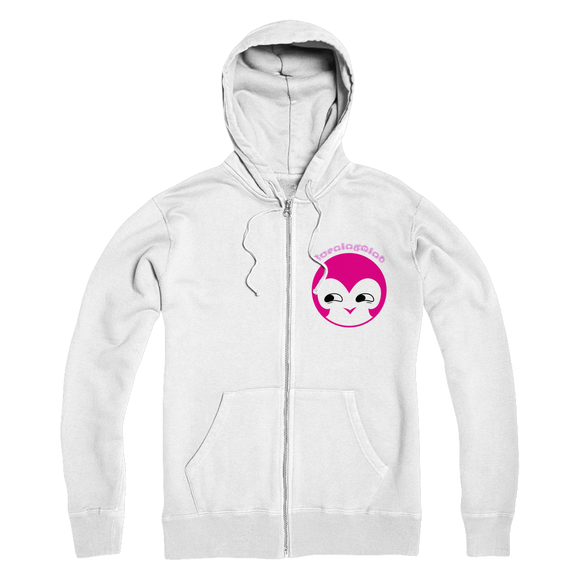 BurningMint® Premium Adult Zip Hoodie with Cute Pink Face. Smirk Zip Hoodie