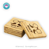 Coasters for Dad, Modern Coasters, Minimalist Coasters, Beared Coasters, Four Bamboo Coasters, Bamboo Coaster Sets, Beer Coasters, High-quality Bamboo Coasters, Kitcen Decor, BurningMint Drink ware,   Modern Coaster, Minimalist Coaster, Four Bamboo Coaster, Bamboo Coaster Set, Beer Coaster, High-quality Bamboo Coaster, Kitcen Decor, BurningMint™ Drink ware, bar coasters
