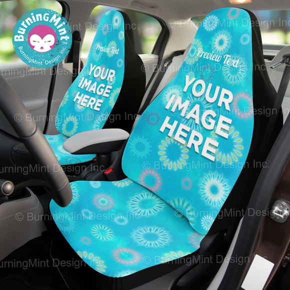 BurningMint™ Custom Car Seat Covers With Fireworks Design | Personalized Seat Covers for Vehicles | Car Seat Protectors | Holiday Gifts (Set of 2) [🎁 Free Shipping!]