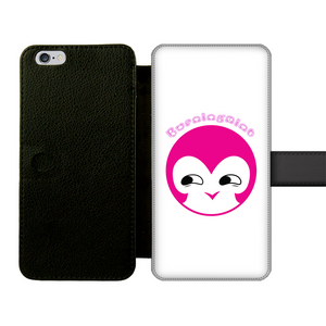 BurningMint® Smiley Girl Phone Wallet Case. Cute Pink Girl Wall Phone Wallet Case