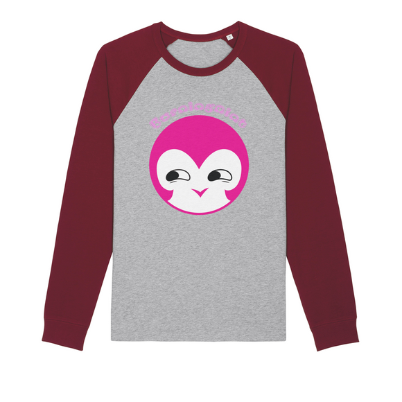 BurningMint® Organic Raglan Long Sleeve Shirt with Cute Pink Girl. Smirk