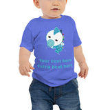 Personalized Cute Glittery Blue Baby Dinosaur Jersey Short Sleeve Tee