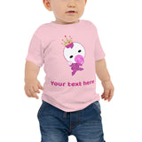 Personalized Cute Glittery Princess Girl Baby Jersey Short Sleeve Tee