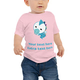 Personalized Cute Glittery Blue Baby Dinosaur Jersey Short Sleeve Tee