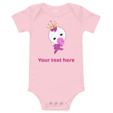 Personalized Cute Glittery Princess Baby Girl Bodysuit T-Shirt