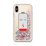 Charge Me Funny Liquid Glitter Phone Case