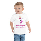 Personalized Cute Glittery Pink Princess Girl Toddler Short Sleeve Tee
