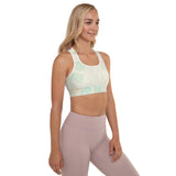 Padded Sports Bra with Abstract Typography Design