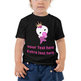 Personalized Cute Glittery Pink Princess Girl Toddler Short Sleeve Tee