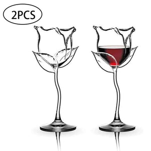 2Pcs Rose Wine Glass, Flower Shape Goblet, Lead-Free Red Wine Glass, Cocktail Glasses for Valentine's Day, Wedding Gifts, Wine Glasses for Weddings, Party Wine Glass, Barware Drinkware Gift,  Wedding gifts, Valentine's Day gifts, gifts for couple, gifts for her, gifts for parents,  Wedding gift, Valentine's Day gift, gift for couple, gift for her, gift for parents,