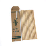 Useful 12pcs/set Bamboo Drinking Straws Reusable Eco-Friendly Party Kitchen + Clean Brush