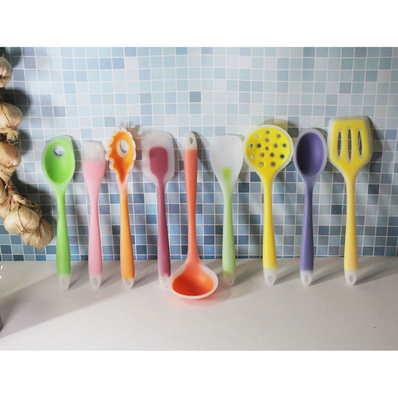 Retail 1pc Cookware Nylon And Food Grade Silicone Kitchen Cooking Tools Spatula And Spoon Cooking Utensils Kitchenware 9 Style